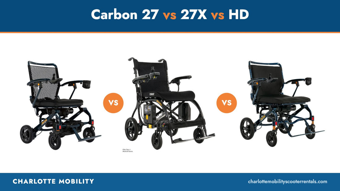 Pride Jazzy Carbon 27 versus 27X versus Carbon HD comparison