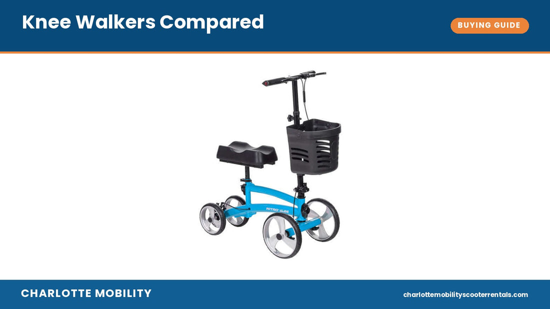 Drive Medical Nitro Glide knee walker in blue — knee walkers compared buying guide