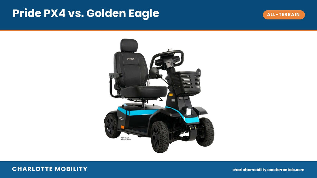 Pride PX4 all-terrain heavy duty mobility scooter — PX4 vs. Golden Eagle comparison guide