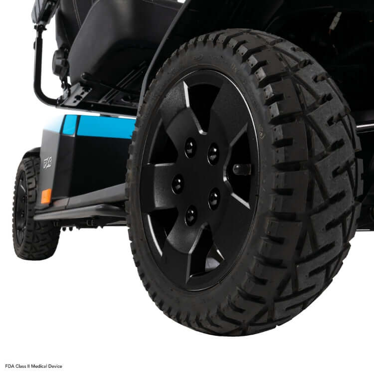 Close-up view of the PX4 Ultra Heavy Duty Scooter tire showcasing its rugged design and grip for outdoor mobility.