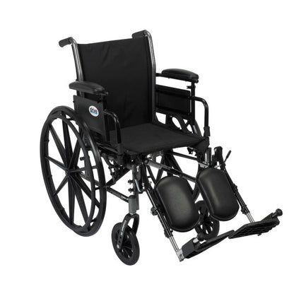 Cruiser III Wheelchair by Drive Medical with adjustable seat, flip-back arms, and smooth Mag-style wheels.