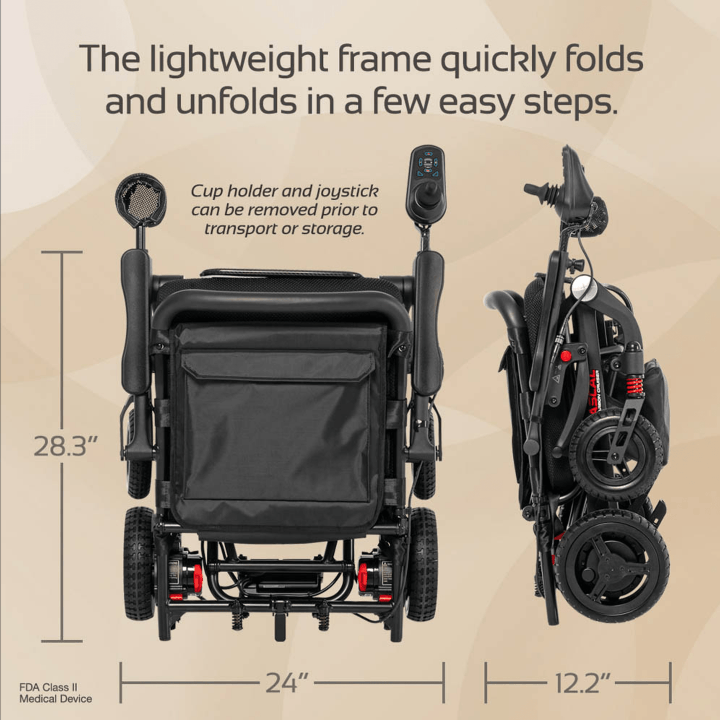 Rascal Carbon Cruiser lightweight power wheelchair, 42 lb carbon fiber frame