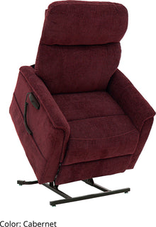Sitting Pretty™ Genesis LC-150 recliner in Cabernet color, featuring modern split back design and luxurious chaise pad support.