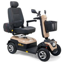 Eagle 4-Wheel Heavy Duty Mobility Scooter featuring off-road design, front and rear suspension, and comfortable seating.
