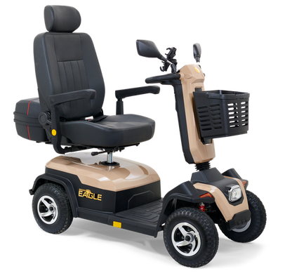 Eagle 4-Wheel Heavy Duty Mobility Scooter featuring off-road design, front and rear suspension, and comfortable seating.