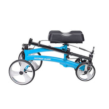Nitro Glide Knee Walker by Drive Medical, a sleek blue knee scooter with a padded seat.